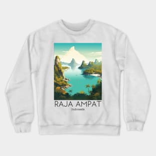 A Vintage Travel Illustration of Raja Ampat - Indonesia Crewneck Sweatshirt